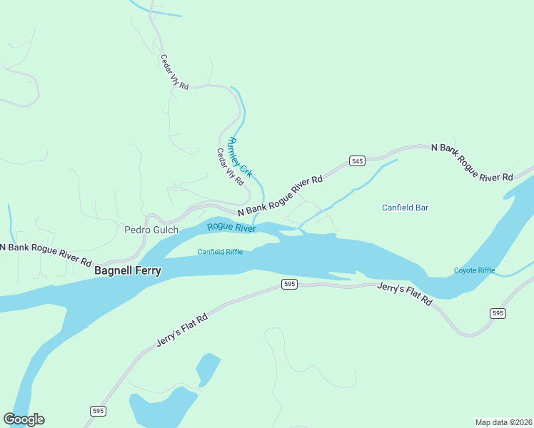 map of restaurants, bars, coffee shops, grocery stores, and more near 95950 North Bank Rogue River Road in Gold Beach