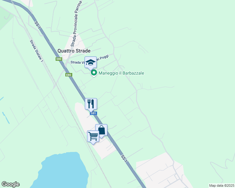 map of restaurants, bars, coffee shops, grocery stores, and more near in Province of Grosseto