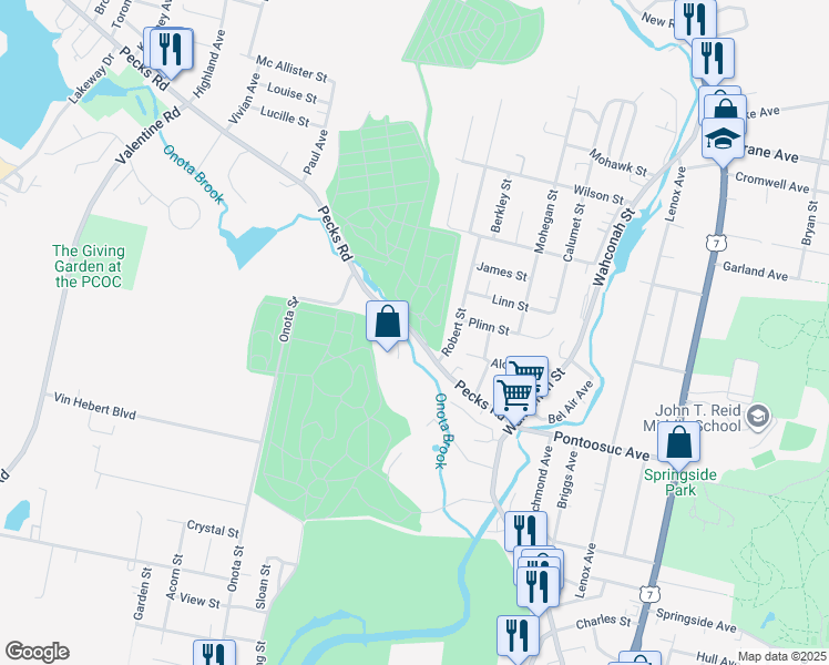 map of restaurants, bars, coffee shops, grocery stores, and more near 90-168 Pecks Road in Pittsfield