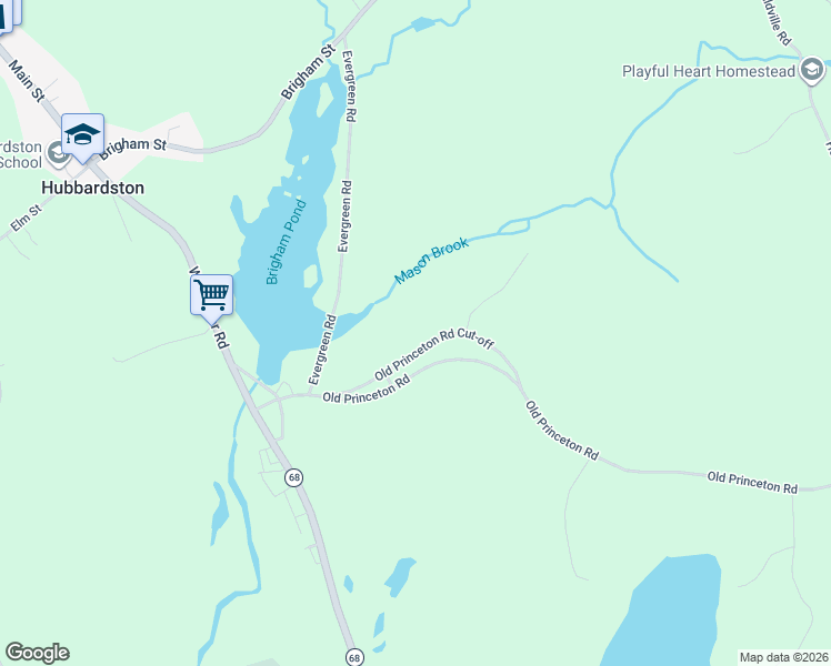 map of restaurants, bars, coffee shops, grocery stores, and more near 7 Old Princeton Road Cut-off in Hubbardston