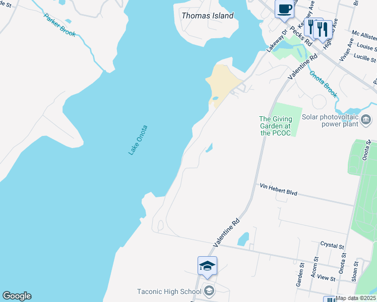 map of restaurants, bars, coffee shops, grocery stores, and more near 500 Lakeway Drive in Pittsfield