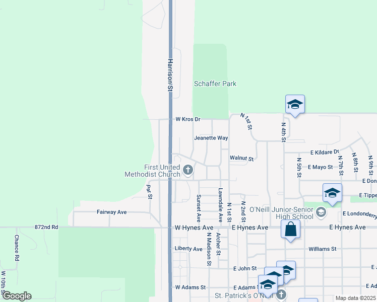 map of restaurants, bars, coffee shops, grocery stores, and more near 414 Holt Boulevard in O'Neill