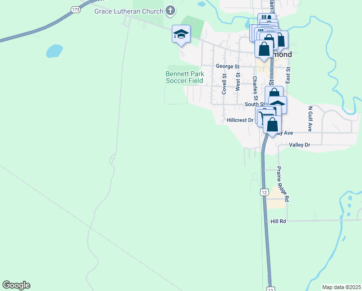 map of restaurants, bars, coffee shops, grocery stores, and more near in Solon Mills