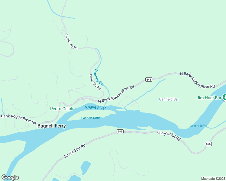map of restaurants, bars, coffee shops, grocery stores, and more near 95950 North Bank Rogue River Road in Gold Beach