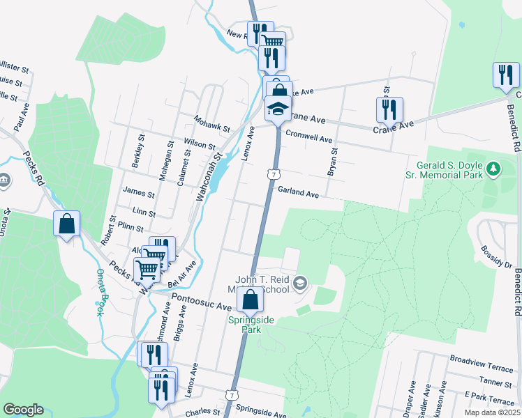 map of restaurants, bars, coffee shops, grocery stores, and more near 1063 North Street in Pittsfield