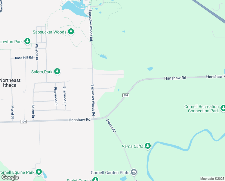 map of restaurants, bars, coffee shops, grocery stores, and more near 14 Cardinal Drive in Ithaca