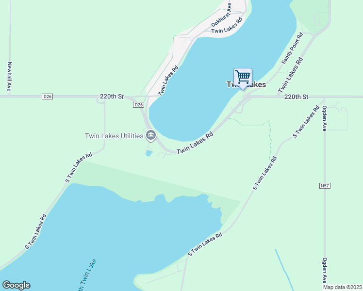 map of restaurants, bars, coffee shops, grocery stores, and more near 7109 Twin Lakes Road in Rockwell City