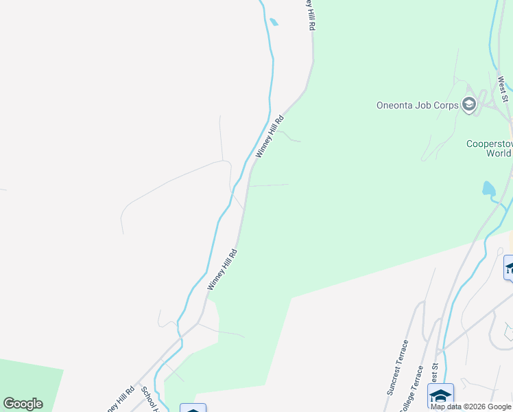 map of restaurants, bars, coffee shops, grocery stores, and more near 84-86 Winney Hill Road in Oneonta