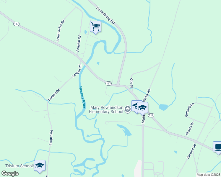 map of restaurants, bars, coffee shops, grocery stores, and more near 1379 Massachusetts 117 in Lancaster