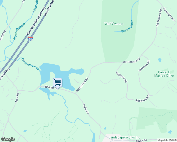 map of restaurants, bars, coffee shops, grocery stores, and more near 555 Old Harvard Road in Boxborough