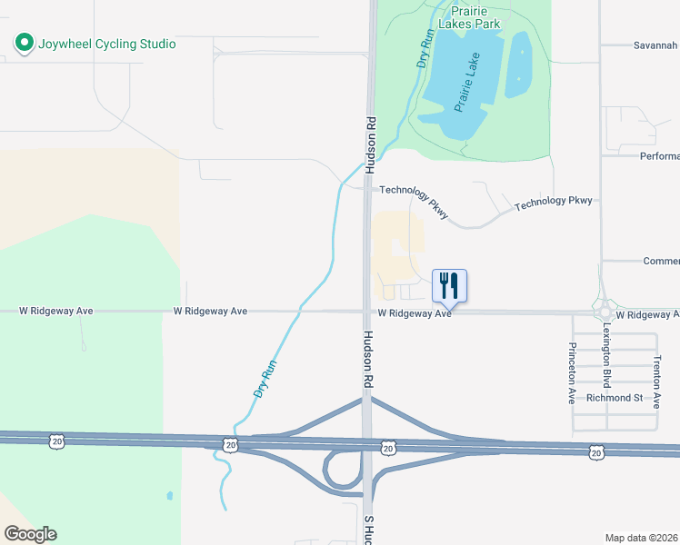 map of restaurants, bars, coffee shops, grocery stores, and more near 7400 Hudson Road in Cedar Falls
