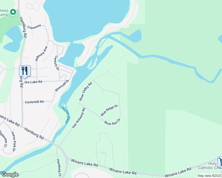 map of restaurants, bars, coffee shops, grocery stores, and more near 8971 Huron Oaks Court in Brighton
