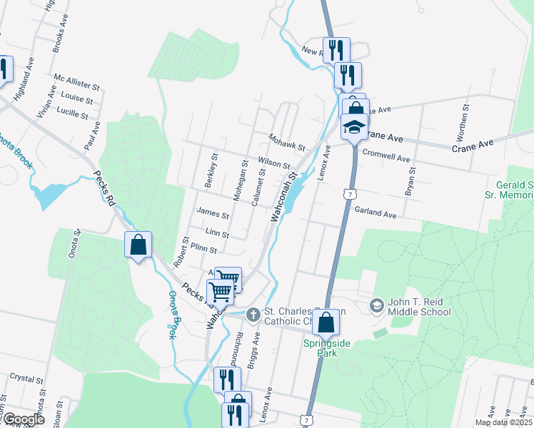 map of restaurants, bars, coffee shops, grocery stores, and more near 45 Greylock Terrace in Pittsfield