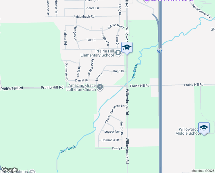 map of restaurants, bars, coffee shops, grocery stores, and more near 5867 Prairie Hill Road in South Beloit