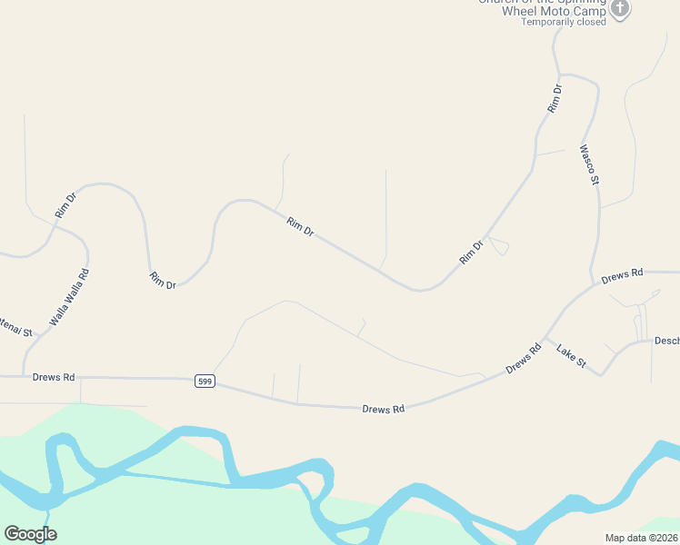 map of restaurants, bars, coffee shops, grocery stores, and more near 30442 Rim Drive in Chiloquin