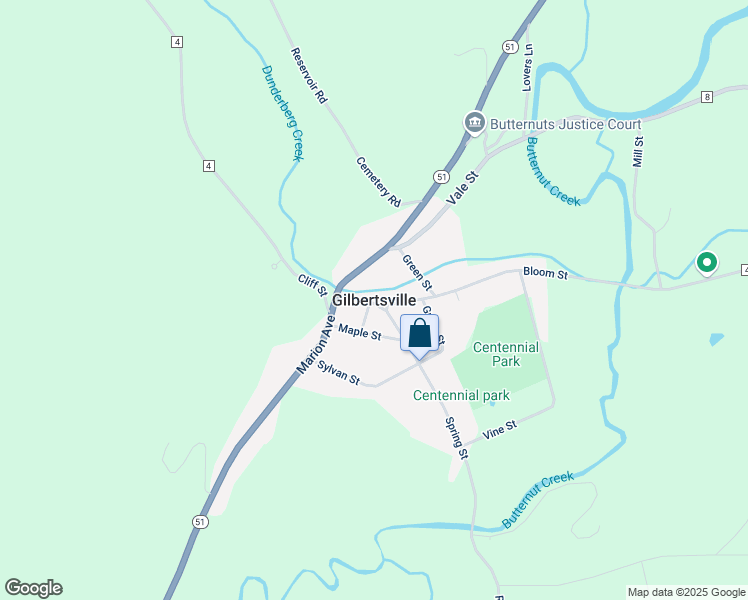 map of restaurants, bars, coffee shops, grocery stores, and more near in Gilbertsville