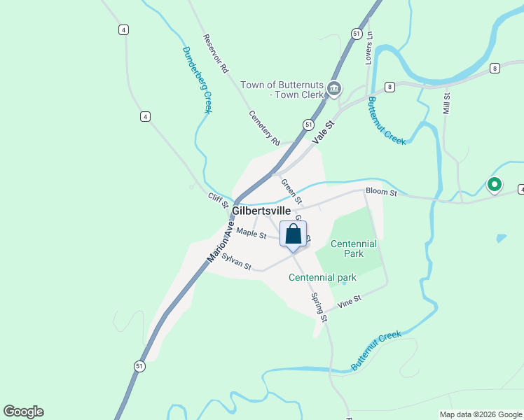 map of restaurants, bars, coffee shops, grocery stores, and more near in Gilbertsville