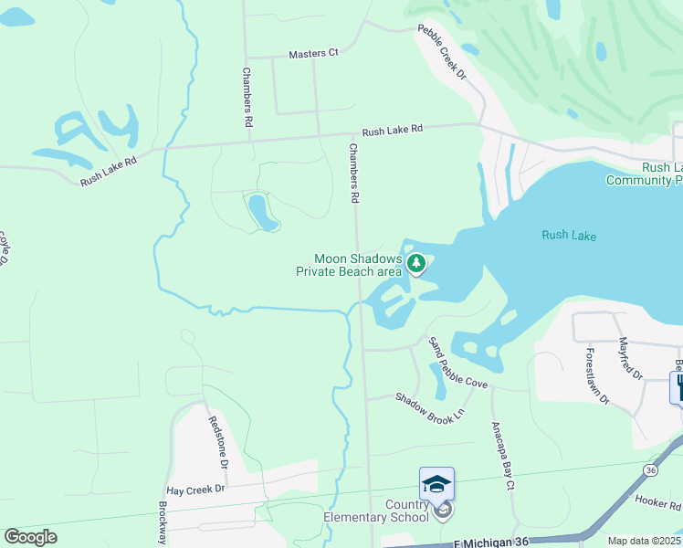 map of restaurants, bars, coffee shops, grocery stores, and more near 8812 Chambers Road in Pinckney