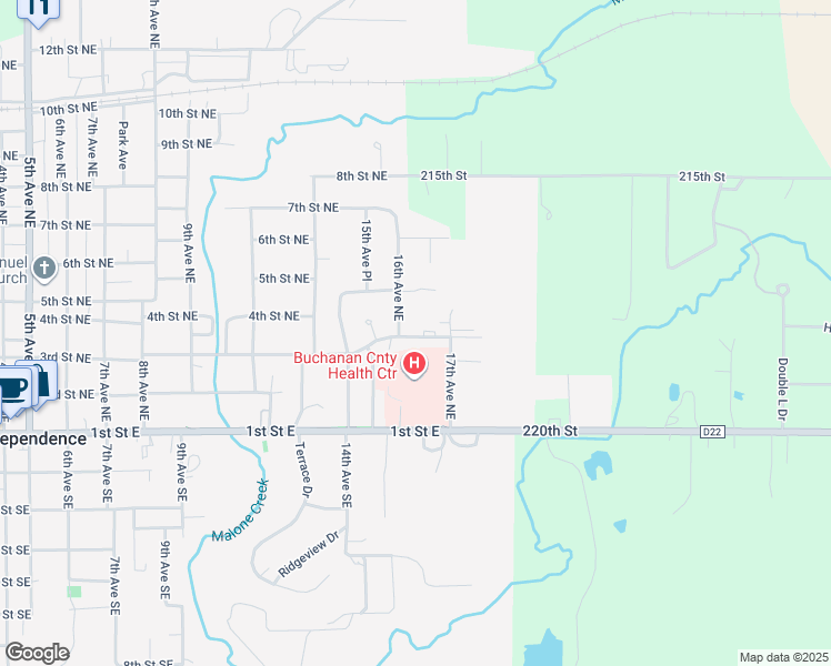 map of restaurants, bars, coffee shops, grocery stores, and more near 1581-1615 3rd Street Northeast in Independence