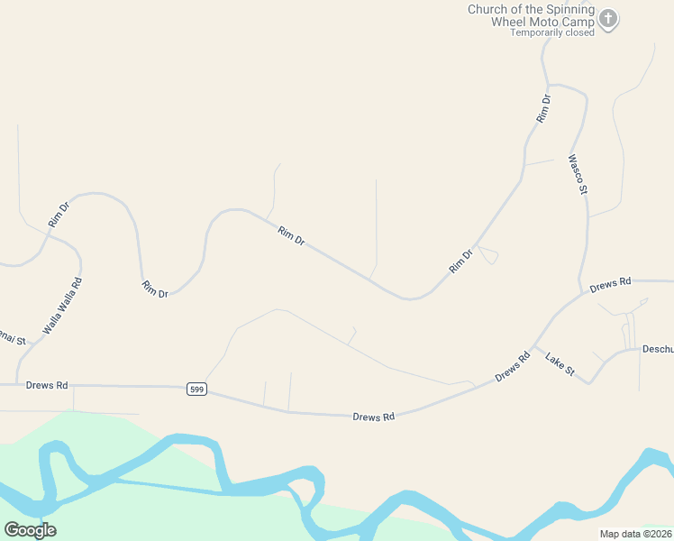 map of restaurants, bars, coffee shops, grocery stores, and more near 30442 Rim Drive in Chiloquin