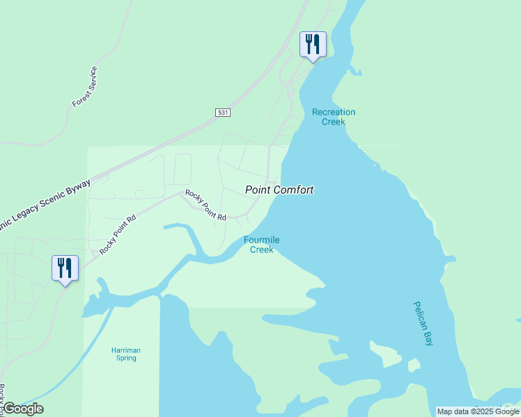 map of restaurants, bars, coffee shops, grocery stores, and more near 27505 Rocky Point Road in Klamath Falls