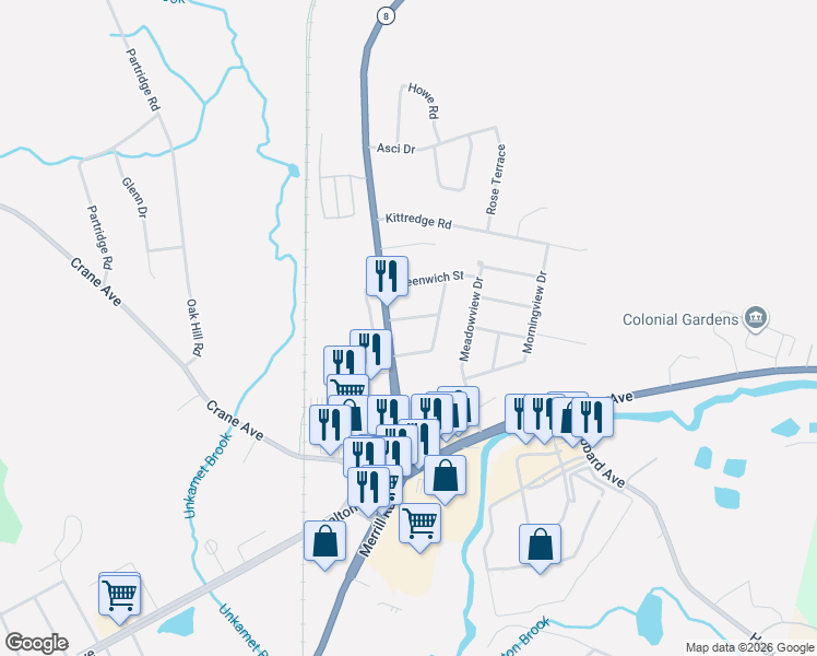 map of restaurants, bars, coffee shops, grocery stores, and more near 19 Deerfield Street in Pittsfield