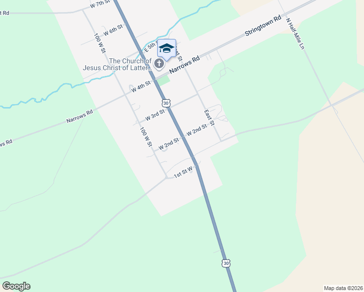 map of restaurants, bars, coffee shops, grocery stores, and more near 223 Main Street in Georgetown