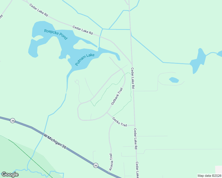 map of restaurants, bars, coffee shops, grocery stores, and more near 3203 Outback Trail in Pinckney
