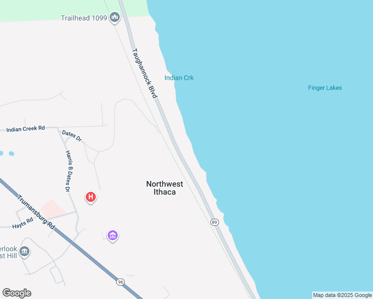 map of restaurants, bars, coffee shops, grocery stores, and more near 983 Taughannock Boulevard in Ithaca