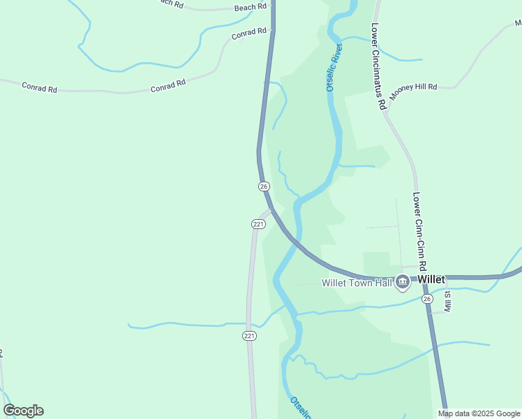 map of restaurants, bars, coffee shops, grocery stores, and more near 5363 Highway 221 in Cincinnatus