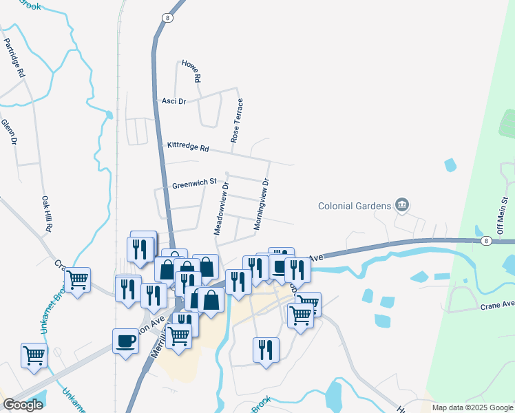 map of restaurants, bars, coffee shops, grocery stores, and more near 97 Morningview Dr in Pittsfield