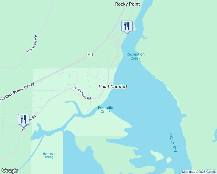 map of restaurants, bars, coffee shops, grocery stores, and more near 27521 Rocky Point Road in Klamath Falls