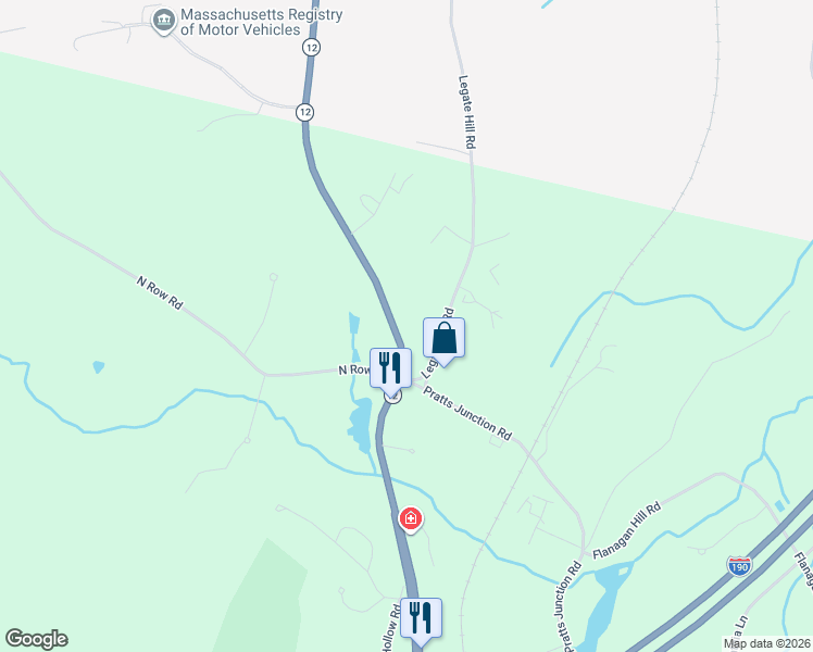 map of restaurants, bars, coffee shops, grocery stores, and more near 275 Leominster Road in Sterling