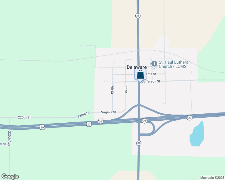 map of restaurants, bars, coffee shops, grocery stores, and more near 7th Street in Delaware