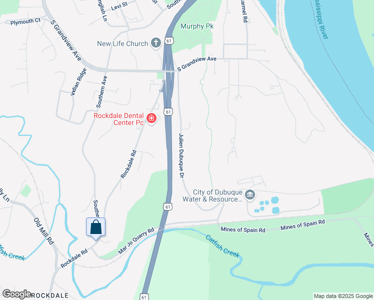 map of restaurants, bars, coffee shops, grocery stores, and more near 260 Julien Dubuque Drive in Dubuque