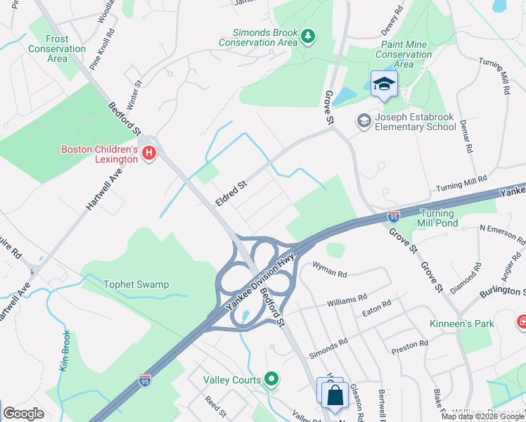 map of restaurants, bars, coffee shops, grocery stores, and more near 13 Donald Street in Lexington