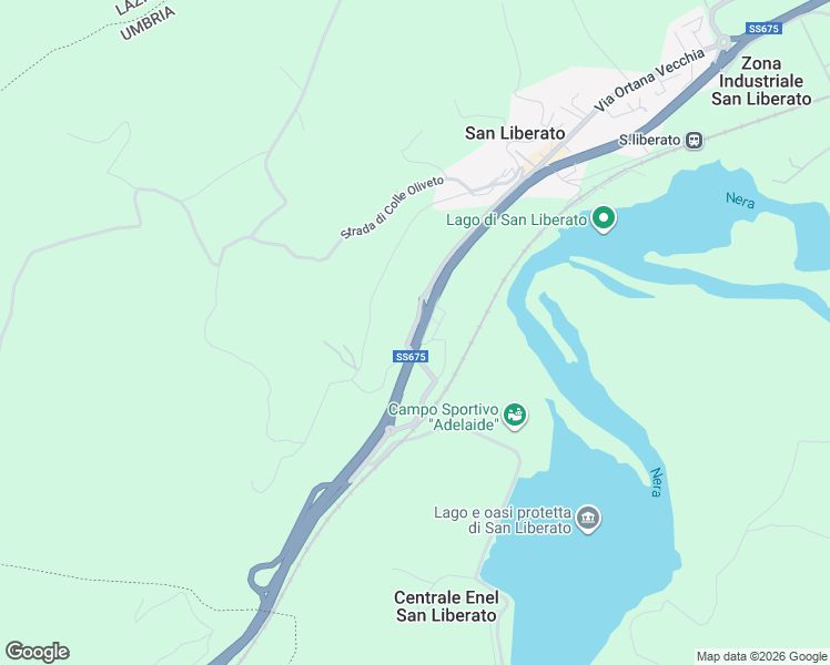 map of restaurants, bars, coffee shops, grocery stores, and more near 29 Via Ortana Vecchia in Provincia di Terni