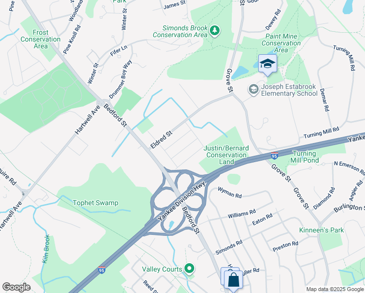 map of restaurants, bars, coffee shops, grocery stores, and more near 13 Donald Street in Lexington
