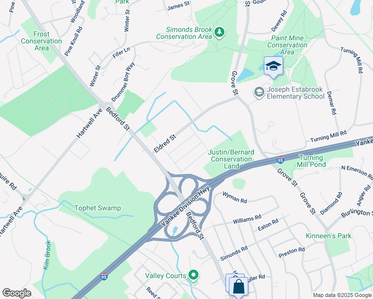 map of restaurants, bars, coffee shops, grocery stores, and more near 13 Donald Street in Lexington