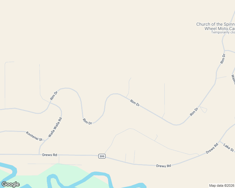 map of restaurants, bars, coffee shops, grocery stores, and more near Rim Drive in Chiloquin