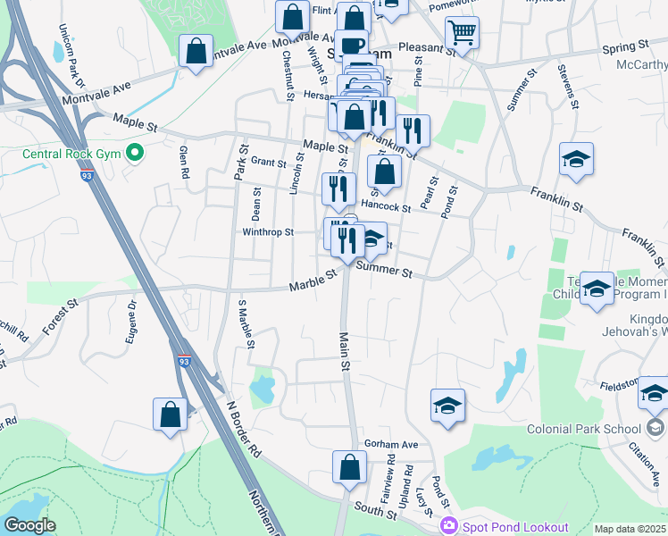 map of restaurants, bars, coffee shops, grocery stores, and more near 15 Marble Street in Stoneham
