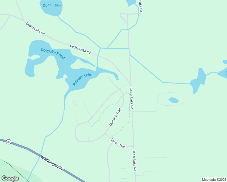 map of restaurants, bars, coffee shops, grocery stores, and more near 3123 Outback Trail in Pinckney
