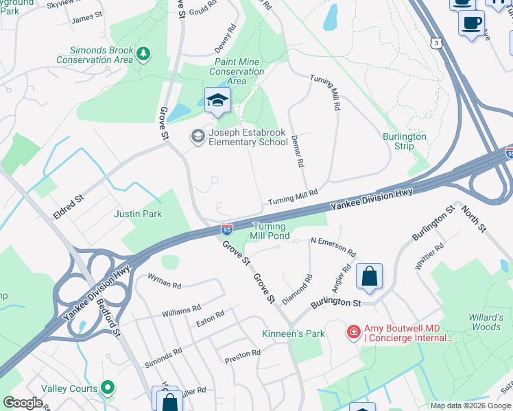 map of restaurants, bars, coffee shops, grocery stores, and more near 14 Robinson Road in Lexington