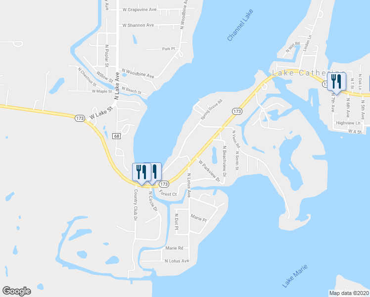 map of restaurants, bars, coffee shops, grocery stores, and more near 26201 Spring Grove Road in Antioch