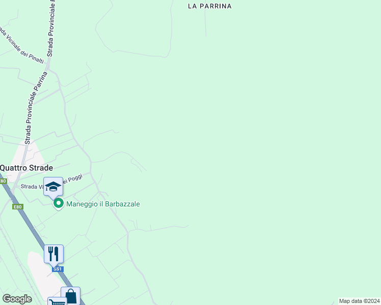 map of restaurants, bars, coffee shops, grocery stores, and more near in Province of Grosseto
