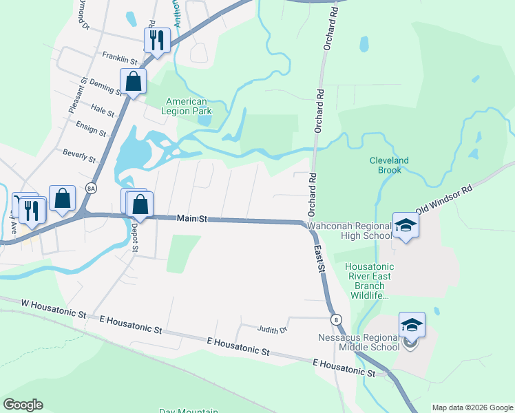 map of restaurants, bars, coffee shops, grocery stores, and more near 1019-1027 Main Street in Dalton
