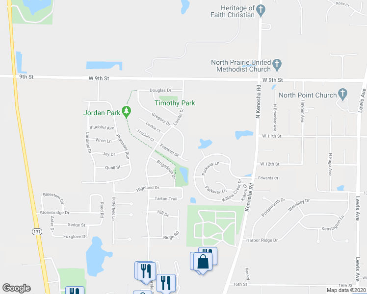 map of restaurants, bars, coffee shops, grocery stores, and more near 4013 Gregory Drive in Zion
