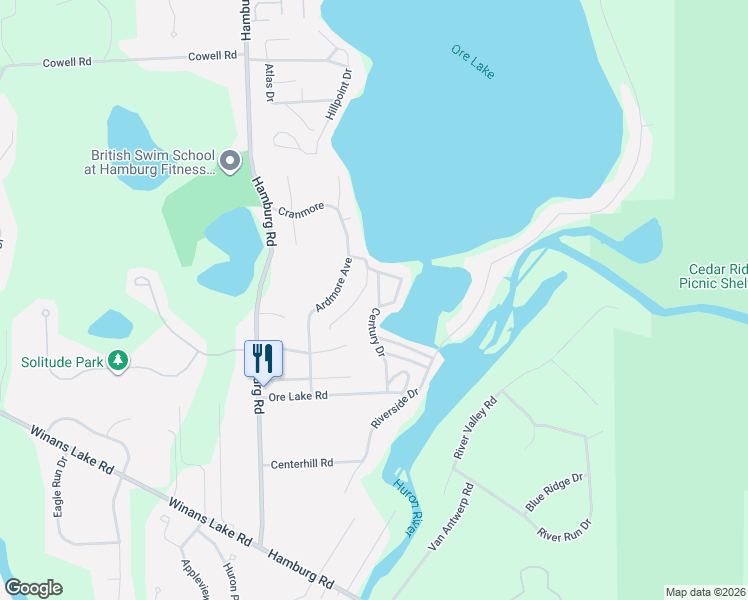 map of restaurants, bars, coffee shops, grocery stores, and more near 8728 Richmond Drive in Brighton