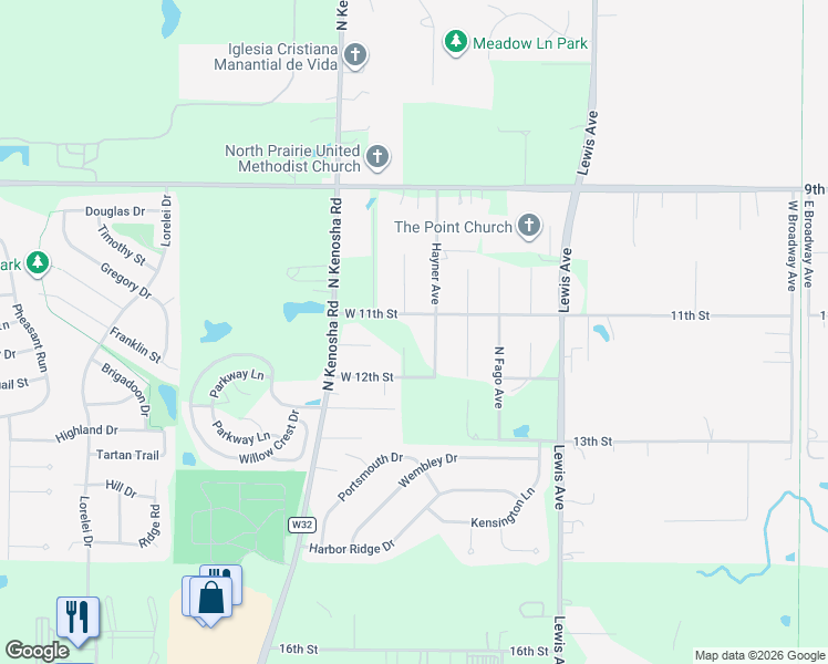 map of restaurants, bars, coffee shops, grocery stores, and more near 42264 Hayner Avenue in Zion