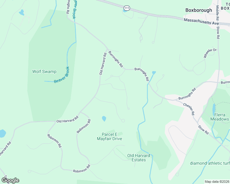 map of restaurants, bars, coffee shops, grocery stores, and more near 56 Pierce Lane in Boxborough